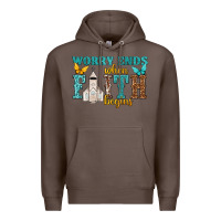 Coffee worry ends when faith begins Premium Hoodie - NancyCooperArtShop