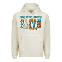 Oatmeal Heather worry ends when faith begins Premium Hoodie - NancyCooperArtShop