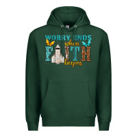 Sports Green worry ends when faith begins Premium Hoodie - NancyCooperArtShop
