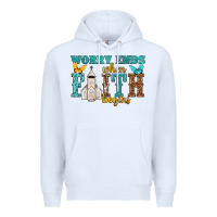 White worry ends when faith begins Premium Hoodie - NancyCooperArtShop