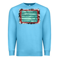 Ocean Blue cowhide bandana wood background Premium Sweatshirt - AdoDesignShop