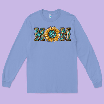 Sunflower Mom Long Sleeve Tee Designed By Ranaportraitstore