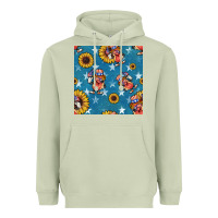 Matcha 4th of july sunflowers hotdog seamless pattern Heavyweight Hoodie - BundleAndBundleShop
