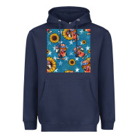 Navy 4th of july sunflowers hotdog seamless pattern Heavyweight Hoodie - BundleAndBundleShop