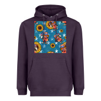 Plum 4th of july sunflowers hotdog seamless pattern Heavyweight Hoodie - BundleAndBundleShop