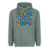 Sage 4th of july sunflowers hotdog seamless pattern Heavyweight Hoodie - BundleAndBundleShop