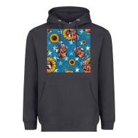 Smoke 4th of july sunflowers hotdog seamless pattern Heavyweight Hoodie - BundleAndBundleShop
