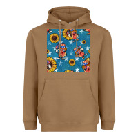 4th Of July Sunflowers Hotdog Seamless Pattern Heavyweight Hoodie | Teevron
