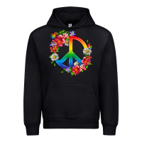 Black Peace Pride LGBTQ+ And Flowers Urban Hoodie - BundleAndBundleShop