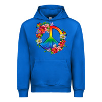 Cobalt Peace Pride LGBTQ+ And Flowers Urban Hoodie - BundleAndBundleShop