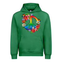 Emerald Peace Pride LGBTQ+ And Flowers Urban Hoodie - BundleAndBundleShop