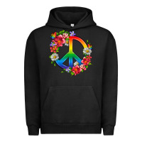 Pigment Black Peace Pride LGBTQ+ And Flowers Urban Hoodie - BundleAndBundleShop