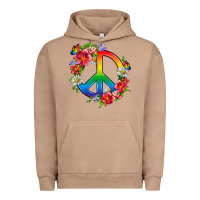 Pigment Burro Peace Pride LGBTQ+ And Flowers Urban Hoodie - BundleAndBundleShop