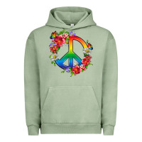 Pigment Oil Green Peace Pride LGBTQ+ And Flowers Urban Hoodie - BundleAndBundleShop