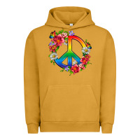 Pigment Peanut Butter Peace Pride LGBTQ+ And Flowers Urban Hoodie - BundleAndBundleShop