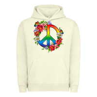 Pigment Pistachio Peace Pride LGBTQ+ And Flowers Urban Hoodie - BundleAndBundleShop