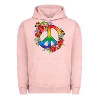 Pigment Salmon Peace Pride LGBTQ+ And Flowers Urban Hoodie - BundleAndBundleShop