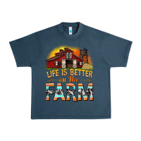 Midnight Navy life is better on the farm with barn Urban Heavy Tee - texasbilliewilder