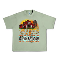 Oil Green life is better on the farm with barn Urban Heavy Tee - texasbilliewilder