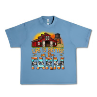 Pebble Blue life is better on the farm with barn Urban Heavy Tee - texasbilliewilder