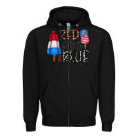 Black red white blue Zipper Hoodie - CowhideDigitalArt