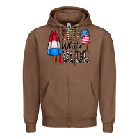 Chestnut red white blue Zipper Hoodie - CowhideDigitalArt