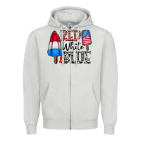 Dove Grey red white blue Zipper Hoodie - CowhideDigitalArt
