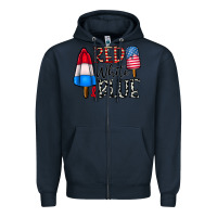 Navy red white blue Zipper Hoodie - CowhideDigitalArt