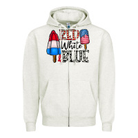 Red White Blue Zipper Hoodie | Teevron