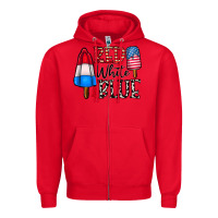 Red red white blue Zipper Hoodie - CowhideDigitalArt