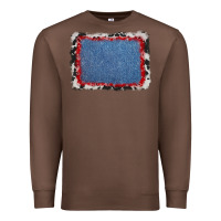 Chestnut cowhide bandana denim background Premium Sweatshirt - AdoDesignShop