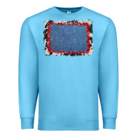 Ocean Blue cowhide bandana denim background Premium Sweatshirt - AdoDesignShop