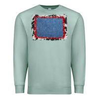 Seafoam cowhide bandana denim background Premium Sweatshirt - AdoDesignShop