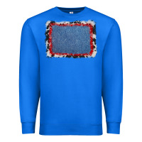 True Royal cowhide bandana denim background Premium Sweatshirt - AdoDesignShop