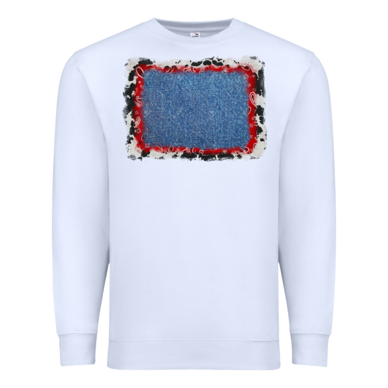 Cowhide Bandana Denim Background Premium Sweatshirt by AdoDesignShop | Teevron