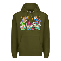 Army Green easter gnome with eggs Premium Hoodie - AdoDesignShop