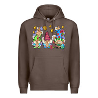 Coffee easter gnome with eggs Premium Hoodie - AdoDesignShop