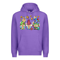 Purple easter gnome with eggs Premium Hoodie - AdoDesignShop