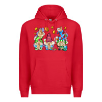 Red easter gnome with eggs Premium Hoodie - AdoDesignShop
