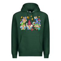 Sports Green easter gnome with eggs Premium Hoodie - AdoDesignShop