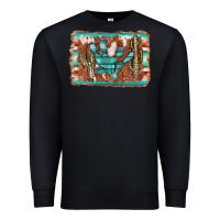 Black cactus cowhide serape Premium Sweatshirt - AdoDesignShop