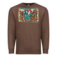 Chestnut cactus cowhide serape Premium Sweatshirt - AdoDesignShop