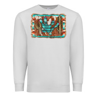 Dove Grey cactus cowhide serape Premium Sweatshirt - AdoDesignShop