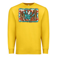 Lemon cactus cowhide serape Premium Sweatshirt - AdoDesignShop