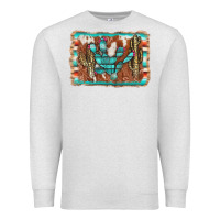 Oatmeal Heather cactus cowhide serape Premium Sweatshirt - AdoDesignShop
