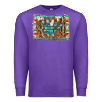Purple cactus cowhide serape Premium Sweatshirt - AdoDesignShop