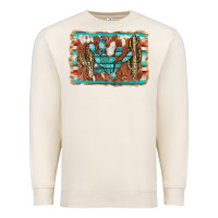 Sandshell cactus cowhide serape Premium Sweatshirt - AdoDesignShop