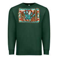 Cactus Cowhide Serape Premium Sweatshirt | Teevron