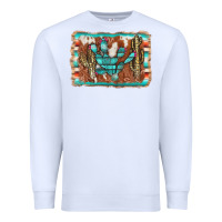 White cactus cowhide serape Premium Sweatshirt - AdoDesignShop