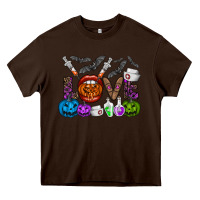 Chocolate Brown love  halloween Heavy Core Tee - CowhideDigitalArt